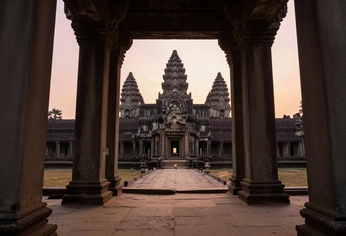 Angkor Wat central tower at first light