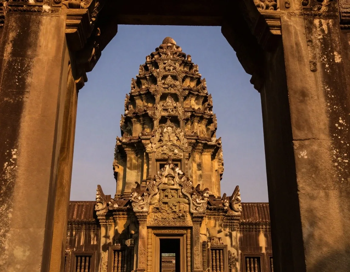 Central tower of Angkor Wat at first light