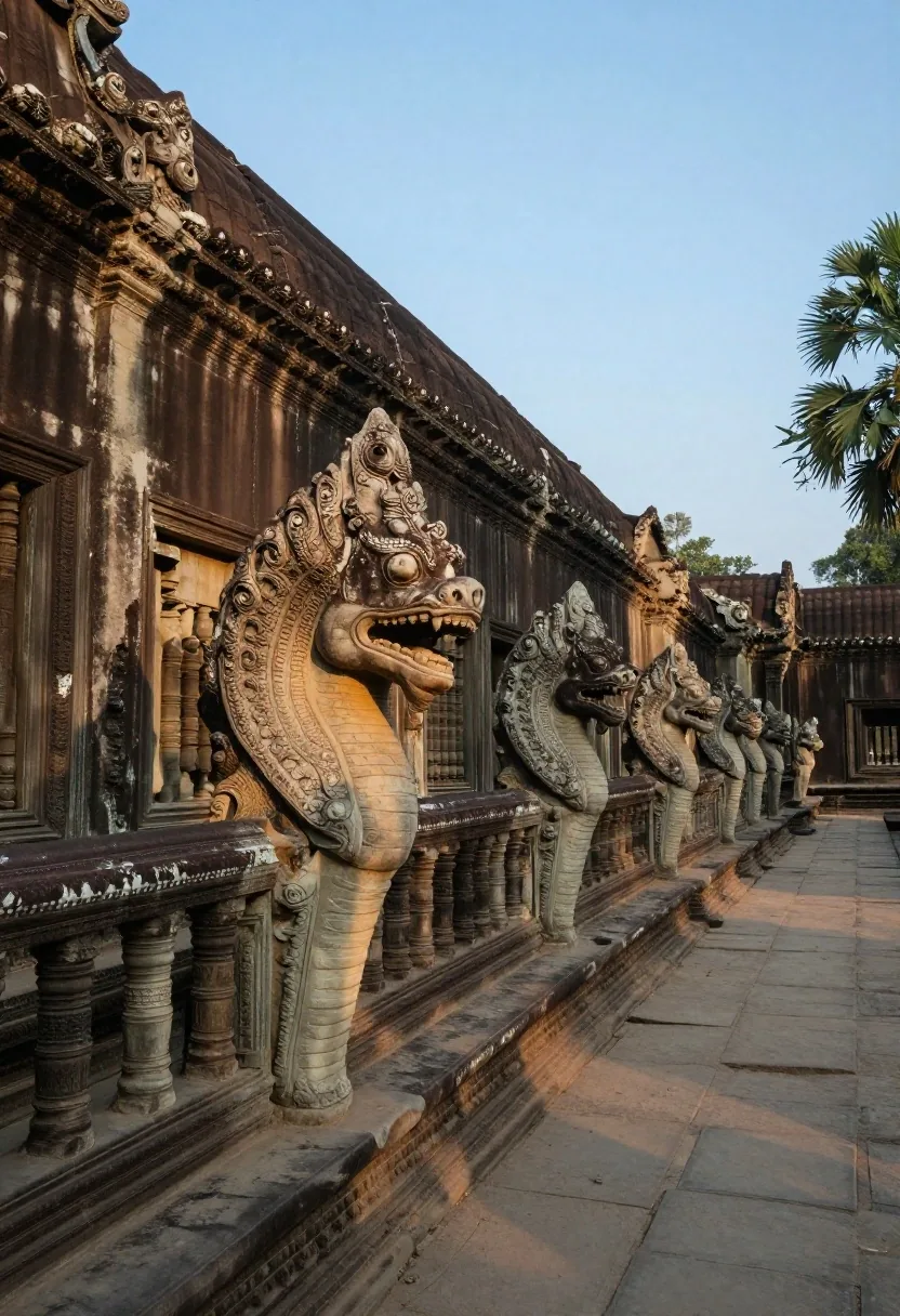 Naga balustrade on the western causeway